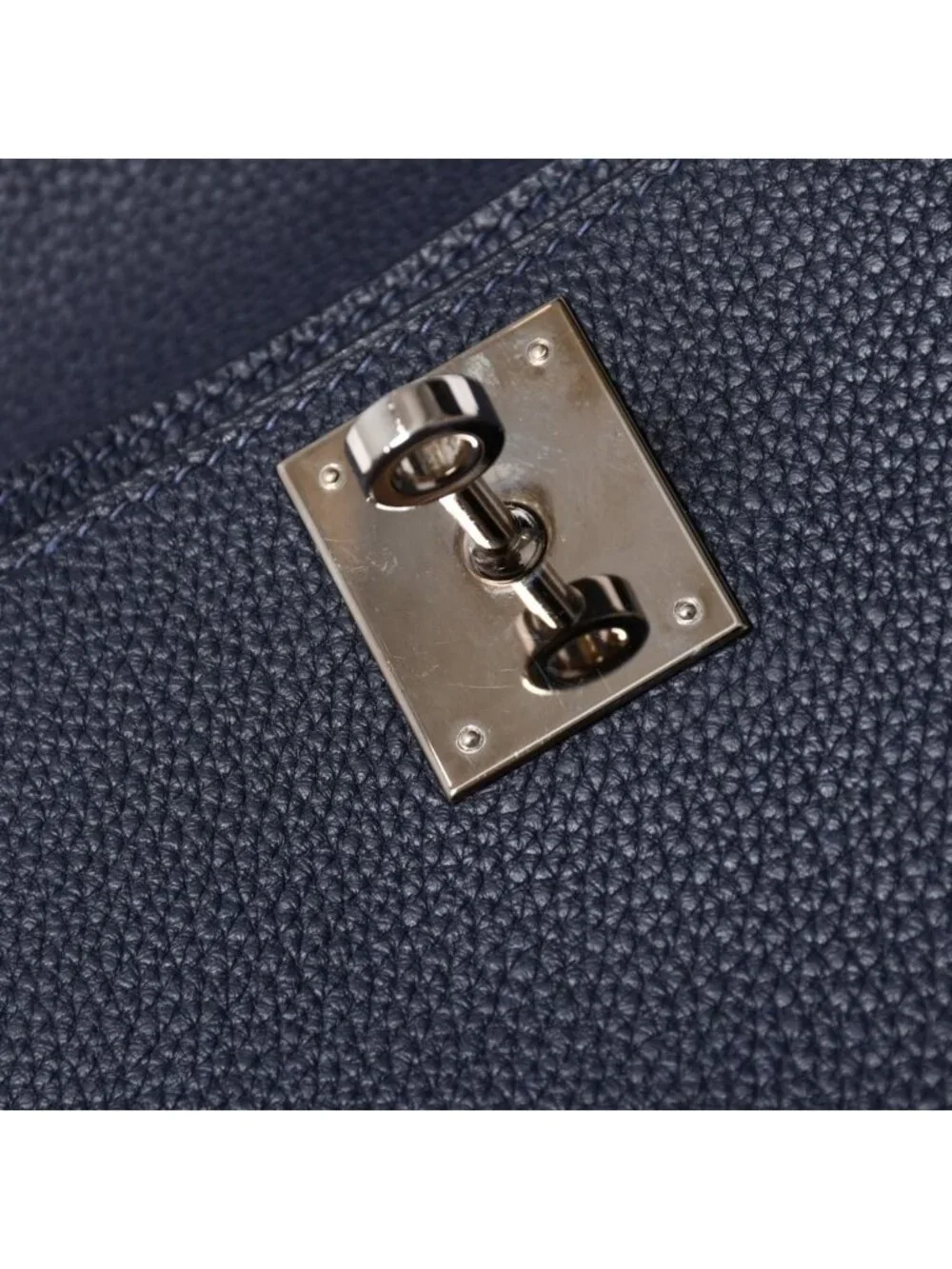 Hermes Clutch Kelly Depeches 25 Bleu Nuit Silver